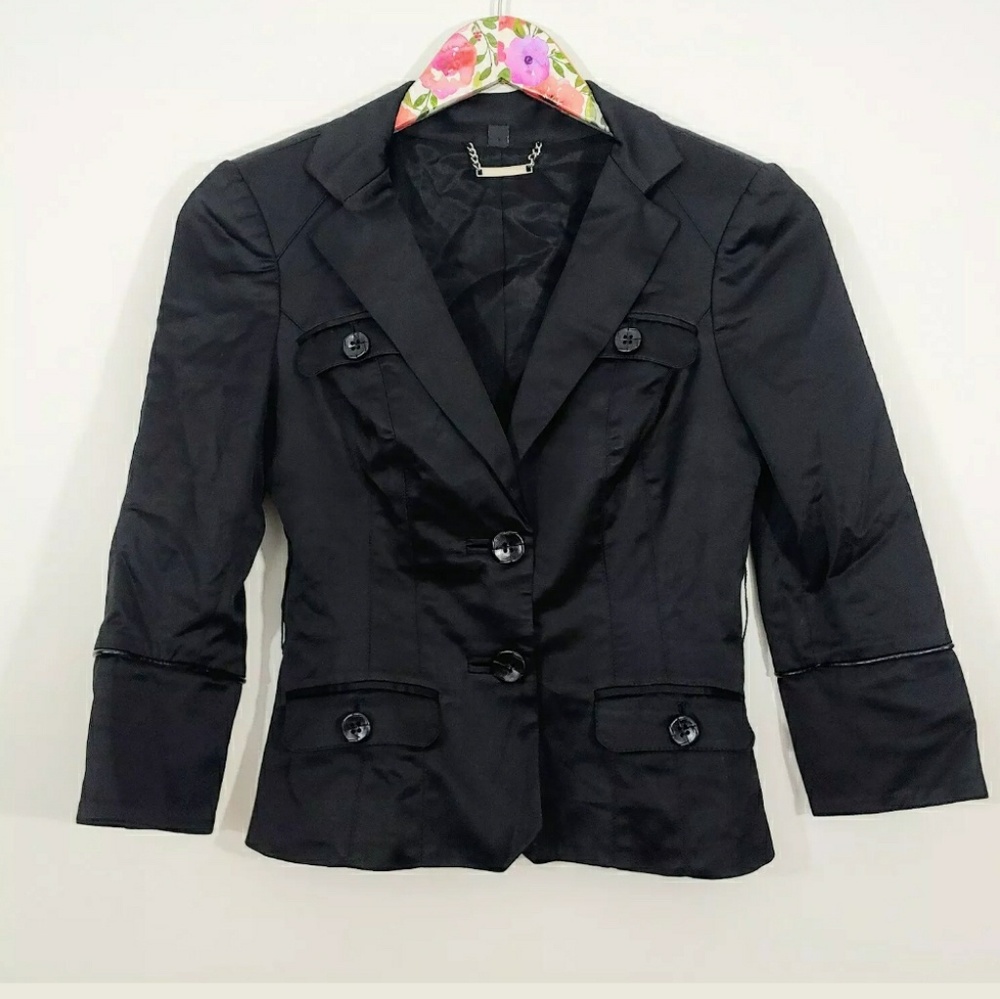 Bebe Black Crop Blazer Jacket - Size 00